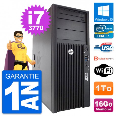 PC Tour HP WorkStation Z220 Intel i7-3770 RAM 16Go Disque 1To Windows 10 Wifi