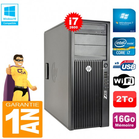 PC Tour HP WorkStation Z210 I7-2600 RAM 16Go Disque 2To Graveur DVD Wifi W7