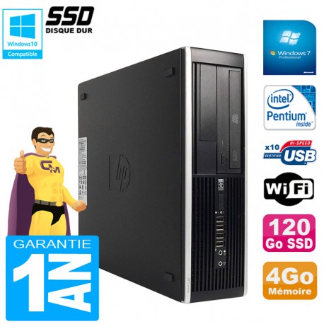 PC HP Compaq Pro 6300 SFF G630 RAM 4Go Disque 120Go SSD Graveur DVD Wifi W7