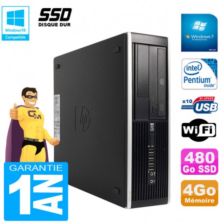 PC HP Compaq Pro 6300 SFF G630 RAM 4Go Disque 480Go SSD Graveur DVD Wifi W7