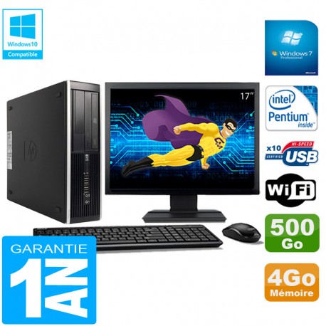 PC HP Compaq Pro 6300 SFF G630 RAM 4Go 500Go Graveur DVD Wifi W7 Ecran 17"