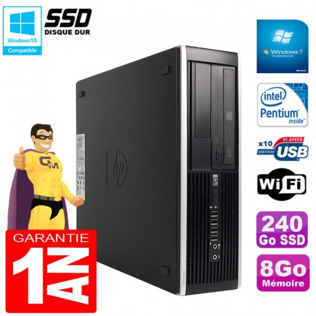 PC HP Compaq Pro 6300 SFF G630 RAM 8Go Disque 240Go SSD Graveur DVD Wifi W7