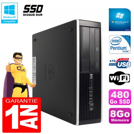 PC HP Compaq Pro 6300 SFF G630 RAM 8Go Disque 480Go SSD Graveur DVD Wifi W7