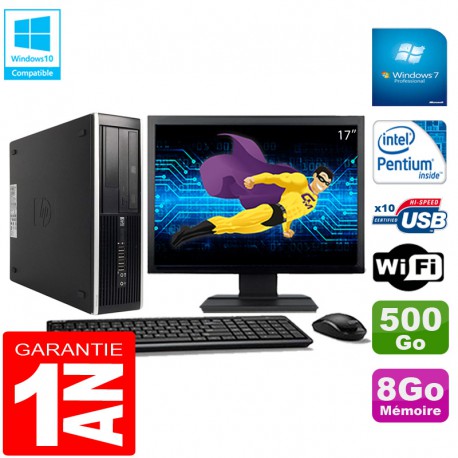 PC HP Compaq Pro 6300 SFF G630 RAM 8Go 500Go Graveur DVD Wifi W7 Ecran 17"