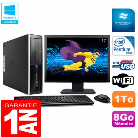 PC HP Compaq Pro 6300 SFF G630 RAM 8Go 1To Graveur DVD Wifi W7 Ecran 17"