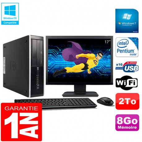 PC HP Compaq Pro 6300 SFF G630 RAM 8Go 2To Graveur DVD Wifi W7 Ecran 17"