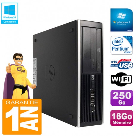 PC HP Compaq Pro 6300 SFF G630 RAM 16Go Disque 250Go Graveur DVD Wifi W7