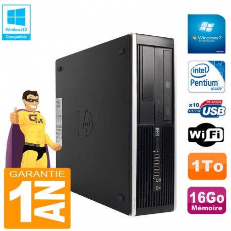 PC HP Compaq Pro 6300 SFF G630 RAM 16Go Disque 1To Graveur DVD Wifi W7