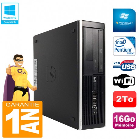 PC HP Compaq Pro 6300 SFF G630 RAM 16Go Disque 2To Graveur DVD Wifi W7