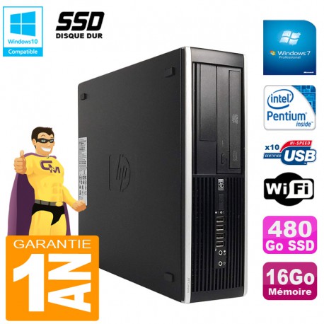 PC HP Compaq Pro 6300 SFF G630 RAM 16Go Disque 480Go SSD Graveur DVD Wifi W7