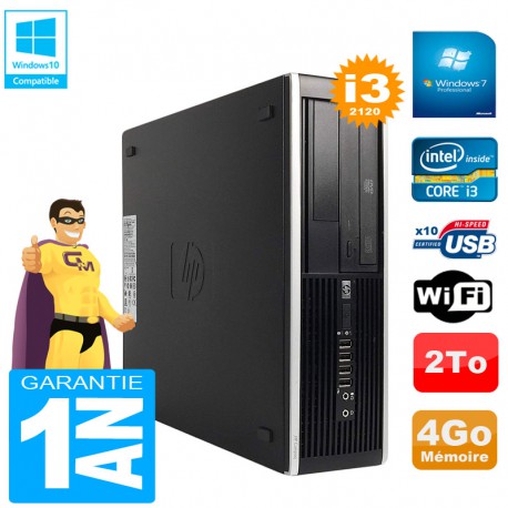 PC HP Compaq Pro 6300 SFF I3-2120 RAM 4Go Disque 2To Graveur DVD Wifi W7