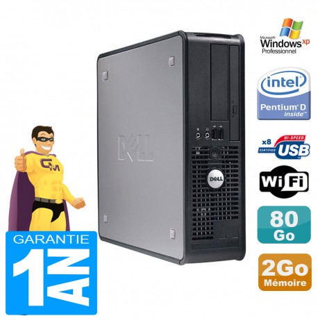 PC Dell Optiplex GX520 SFF Pentium D Ram 2Go Disque 80Go Windows XP Pro