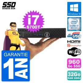 Mini PC Dell 3050 Micro Intel i7-6700T RAM 32Go SSD 960Go HDMI Windows 10 Wifi