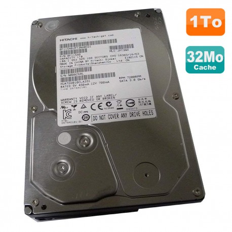 Disque Dur 1To SATA 3.5" Hitachi UltraStar A7K2000 HUA722010CLA331 0F11540 32Mo