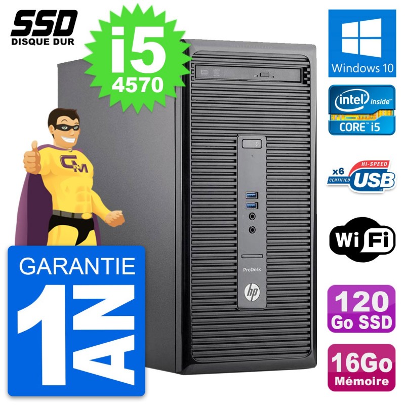 PC Tour HP ProDesk 400 G2 MT Core i5-4570 RAM 16Go SSD 120Go