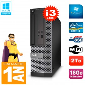 PC DELL 3020 SFF Core I3-4130 RAM 16Go Disque 2 To Graveur DVD Wifi W7