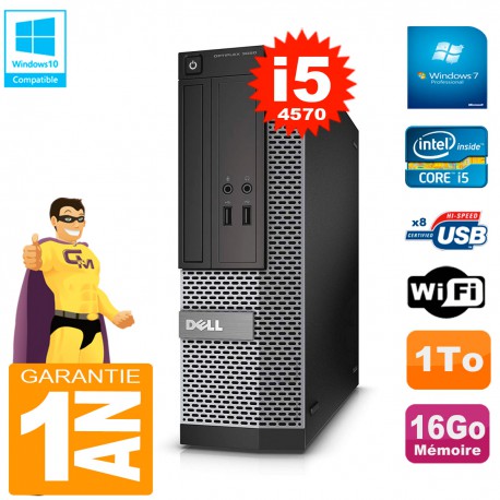 PC DELL 3020 SFF Core I5-4570 RAM 16Go Disque 1 To Graveur DVD Wifi W7