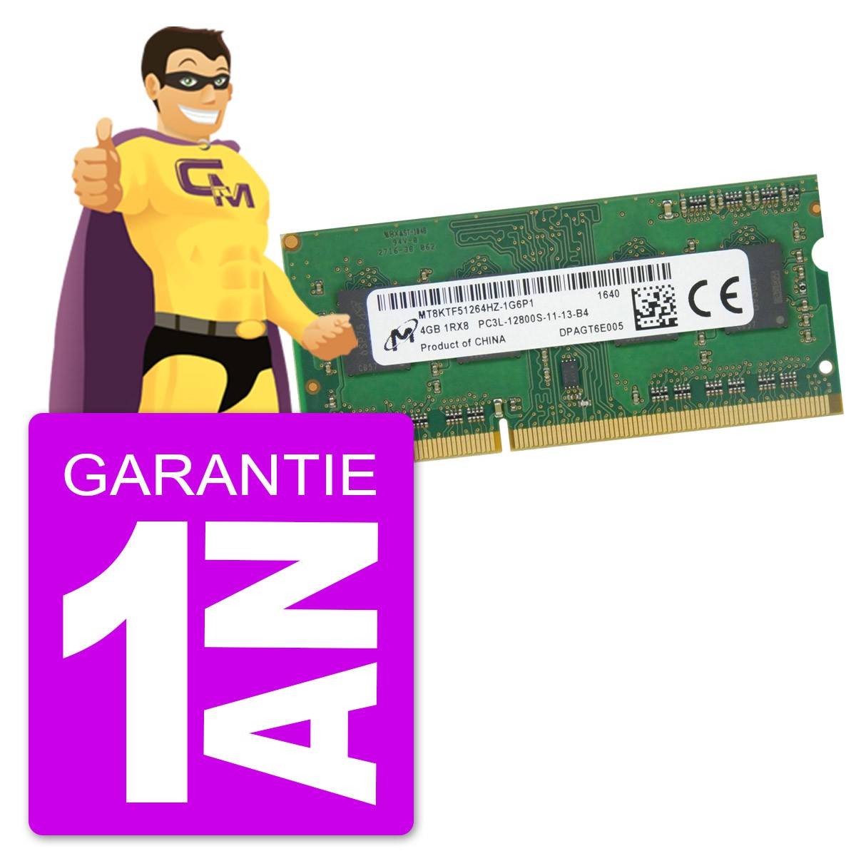 Micron SO-DIMM DDR3 PC3L-12800S - Barrette mémoire - MT8KTF51264HZ