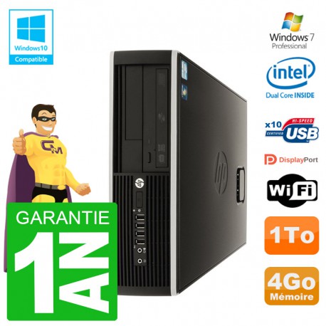 PC HP Compaq 8100 SFF G6950 RAM 4Go Disque 1To Graveur DVD Wifi W7