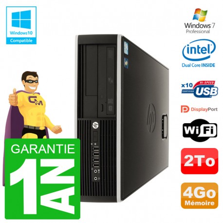 PC HP Compaq 8100 SFF G6950 RAM 4Go Disque 2To Graveur DVD Wifi W7