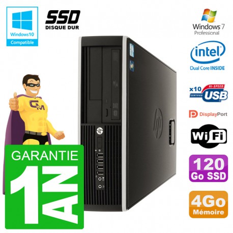 PC HP Compaq 8100 SFF G6950 RAM 4Go SSD 120Go Graveur DVD Wifi W7