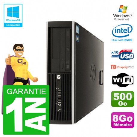 PC HP Compaq 8100 SFF G6950 RAM 8Go Disque 500Go Graveur DVD Wifi W7