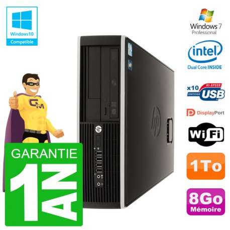 PC HP Compaq 8100 SFF G6950 RAM 8Go Disque 1To Graveur DVD Wifi W7