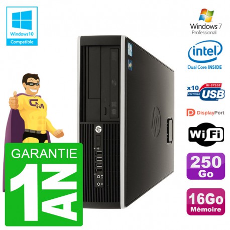 PC HP Compaq 8100 SFF G6950 RAM 16Go Disque 250Go Graveur DVD Wifi W7