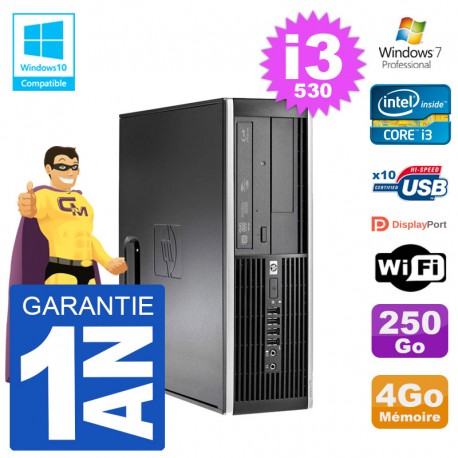 PC HP Compaq 8100 SFF i3-530 RAM 4Go Disque 250Go Graveur DVD Wifi W7