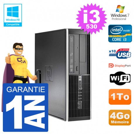 PC HP Compaq 8100 SFF i3-530 RAM 4Go Disque 1To Graveur DVD Wifi W7