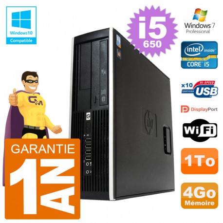 PC HP Compaq 8100 SFF i5-650 RAM 4Go Disque 1To Graveur DVD Wifi W7