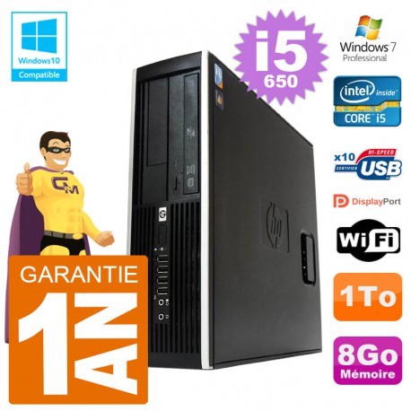 PC HP Compaq 8100 SFF i5-650 RAM 8Go Disque 1To Graveur DVD Wifi W7