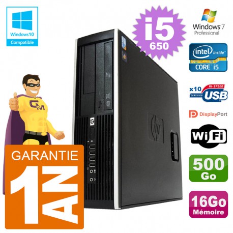 PC HP Compaq 8100 SFF i5-650 RAM 16Go Disque 500Go Graveur DVD Wifi W7