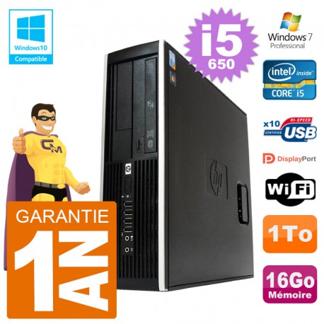 PC HP Compaq 8100 SFF i5-650 RAM 16Go Disque 1To Graveur DVD Wifi W7