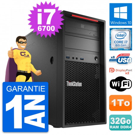 PC Tour Lenovo ThinkStation P320 i7-6700 RAM 32Go Disque Dur 1To Windows 10 Wifi