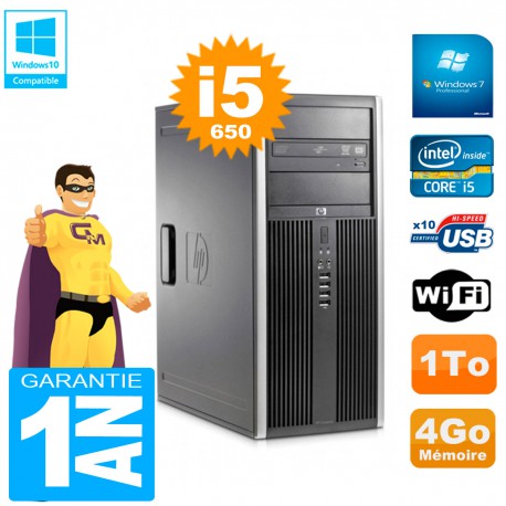 PC HP 8100 Tour Core i5-650 RAM 4Go Disque 1To Graveur DVD Wifi W7