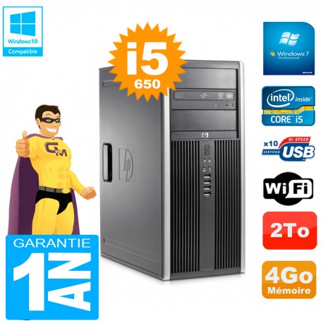 PC HP 8100 Tour Core i5-650 RAM 4Go Disque 2To Graveur DVD Wifi W7