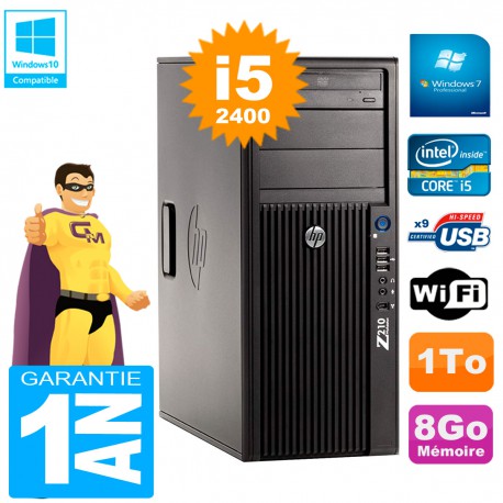 PC HP WorkStation Z210 Tour Core i5-2400 RAM 8Go 1To Graveur DVD Wifi W7