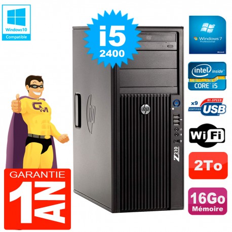 PC HP WorkStation Z210 Tour Core i5-2400 RAM 16Go 2To Graveur DVD Wifi W7