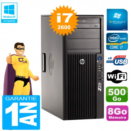 PC HP WorkStation Z210 Tour Core i7-2600 RAM 8Go 500Go Graveur DVD Wifi W7