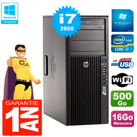 PC HP WorkStation Z210 Tour Core i7-2600 RAM 16Go 500Go Graveur DVD Wifi W7