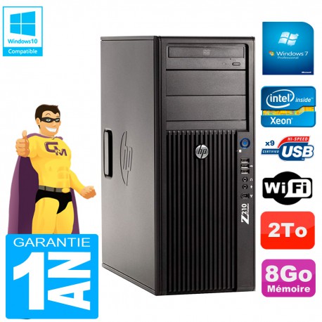 PC HP WorkStation Z210 Tour Xeon E3-1240 RAM 8Go 2To Graveur DVD Wifi W7