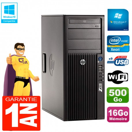 PC HP WorkStation Z210 Tour Xeon E3-1240 RAM 16Go 500Go Graveur DVD Wifi W7