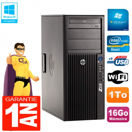 PC HP WorkStation Z210 Tour Xeon E3-1240 RAM 16Go 1To Graveur DVD Wifi W7