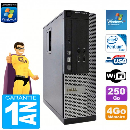 PC Dell 3010 SFF Intel G640 RAM 4Go Disque Dur 250Go Graveur DVD Wifi Win XP Pro