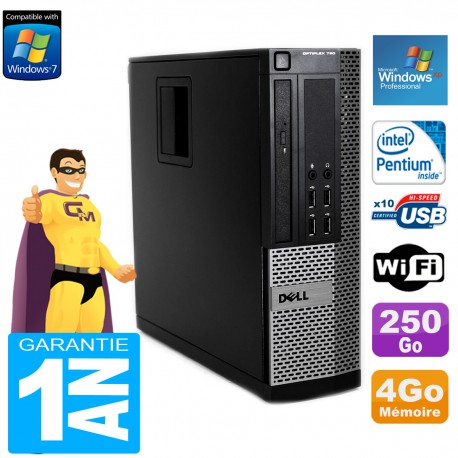 PC Dell 790 SFF Intel G630 4Go Disque Dur 250Go Graveur DVD Wifi Windows XP Pro