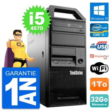 PC Tour Lenovo ThinkStation E32 Core i5-4570 RAM 32Go Disque 1To Windows 10 Wifi