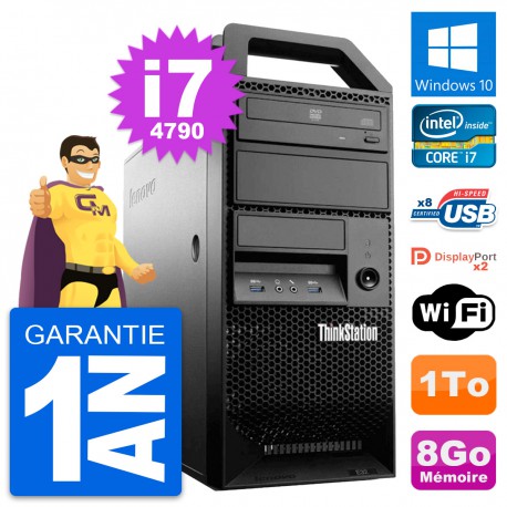 PC Tour Lenovo ThinkStation E32 Intel i7-4790 RAM 8Go Disque 1To Windows 10 Wifi