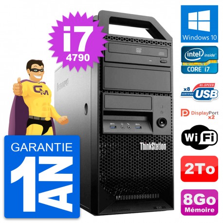 PC Tour Lenovo ThinkStation E32 Intel i7-4790 RAM 8Go Disque 2To Windows 10 Wifi