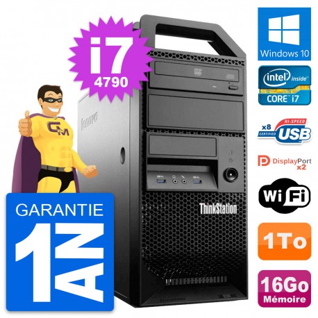 PC Tour Lenovo ThinkStation E32 Core i7-4790 RAM 16Go Disque 1To Windows 10 Wifi